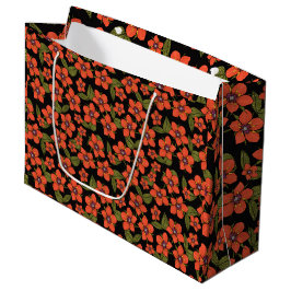Sacola Para Presentes Grande Saco de presente floral vermelho