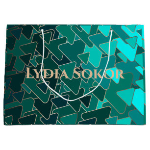 Sacola Para Presentes Grande Saco de Presente Geométrico e Teal Personalizados