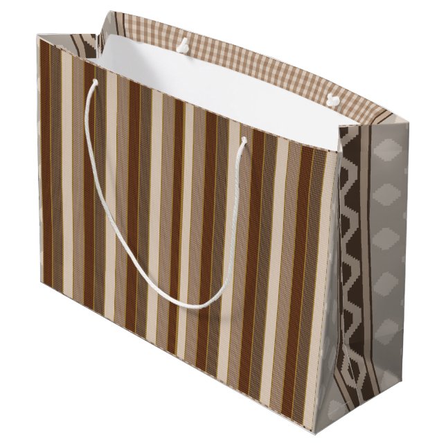 Sacola Para Presentes Grande Saco de Presente Grande B&G VStripe Smile Tile (Verso inclinado)