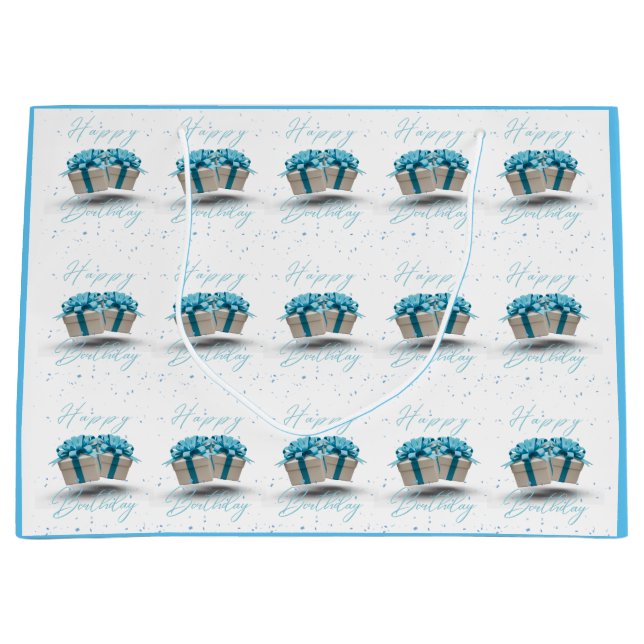 Sacola Para Presentes Grande Saco de Presente Grande Bebê Azul Aniversário (Frente)