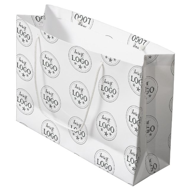 Sacola Para Presentes Grande Saco de Presente Grande Branco Clássico com Logoti (Frente inclinada)