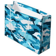 Saco de Presente Grande da Camuflagem Azul