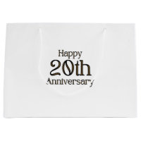 Saco de Presente Grande de 20º Aniversário Feliz