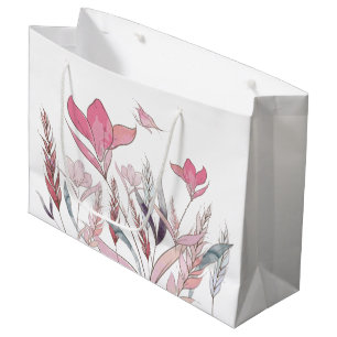 Sacola Para Presentes Grande Saco de Presente Grande de Flores de Aquarela – Fe