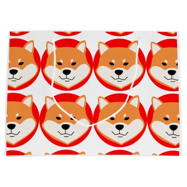 Sacola Para Presentes Grande Saco de Presente Grande Original Shiba Inu (Frente)