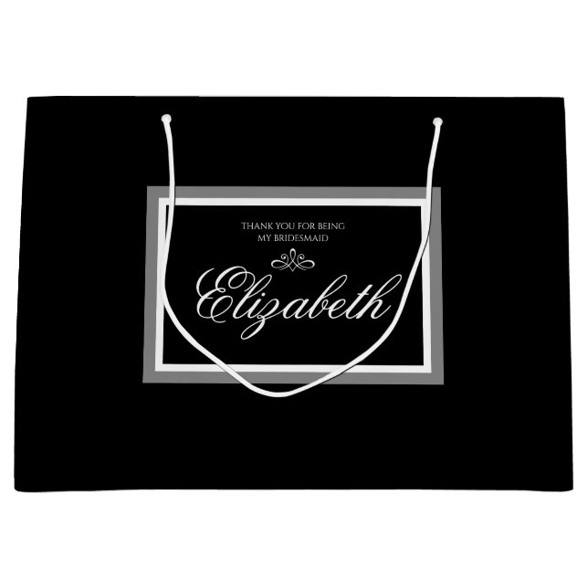 Sacola Para Presentes Grande Saco de presente grande preto e branco (Frente)