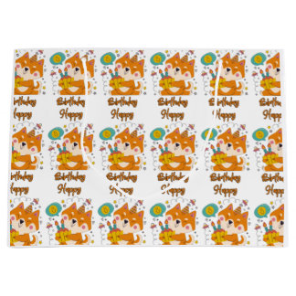Sacola Para Presentes Grande Saco de Presente Grande Shiba Inu de Aniversário