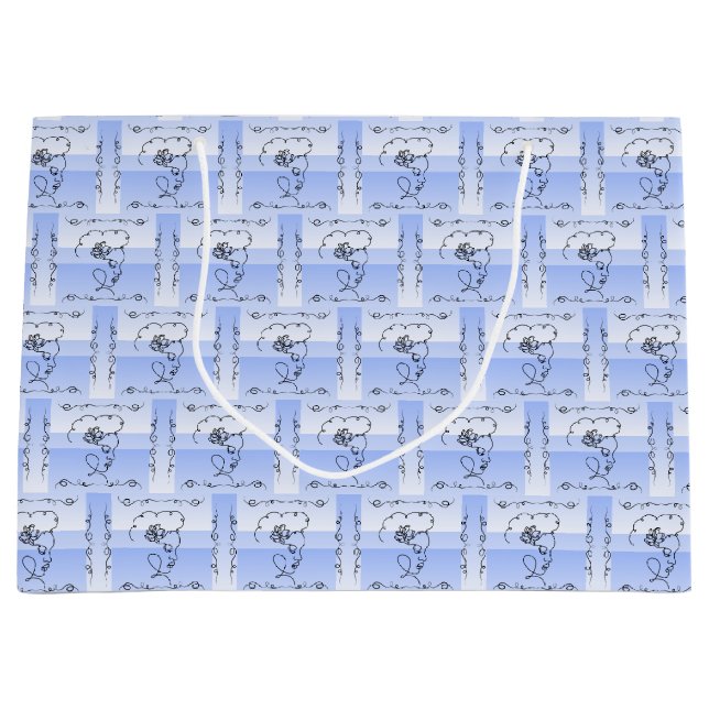 Sacola Para Presentes Grande Saco de Presente Horizontal do Período de Beleza F (Frente)