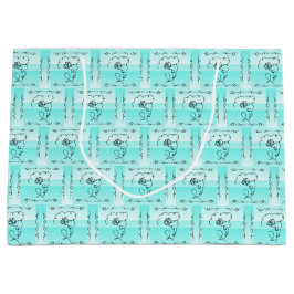 Sacola Para Presentes Grande Saco de Presente Horizontal Flowing Beauty Aqua