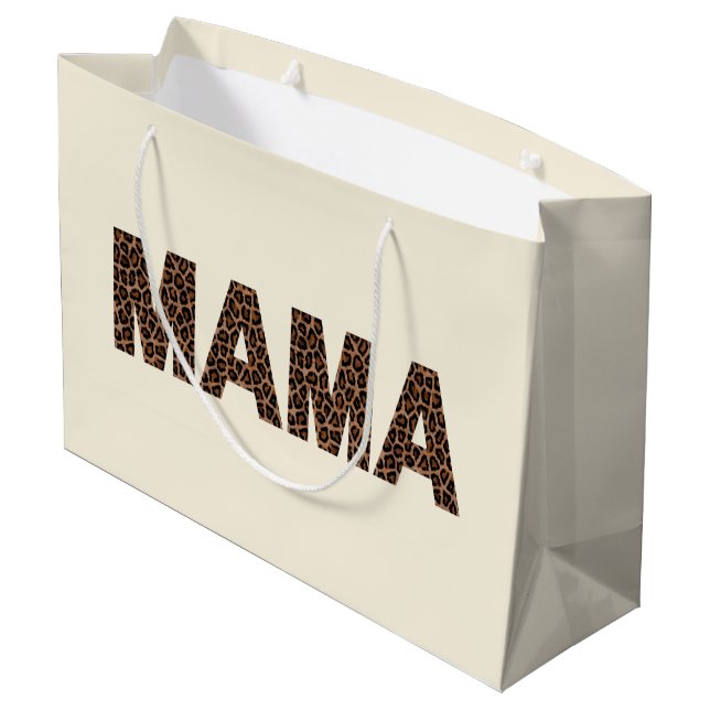 Sacola Para Presentes Grande Saco de Presente 'Mama' com Design de Leopardo Ten (Verso inclinado)