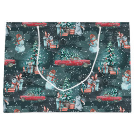 Sacola Para Presentes Grande Saco de Presente Médio Natal de Inverno Aconchegan