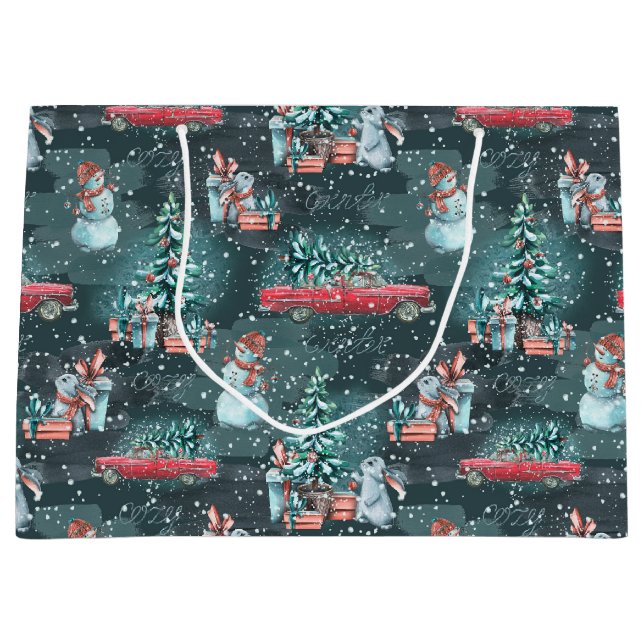 Sacola Para Presentes Grande Saco de Presente Médio Natalino Aconchegante de In (Frente)