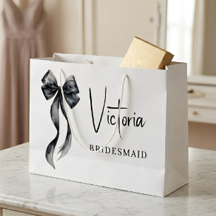 Sacola Para Presentes Grande Saco de Presente para Damas de Honra com Laço Pret