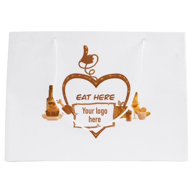 Sacola Para Presentes Grande Saco de presente para restaurante  (Frente)