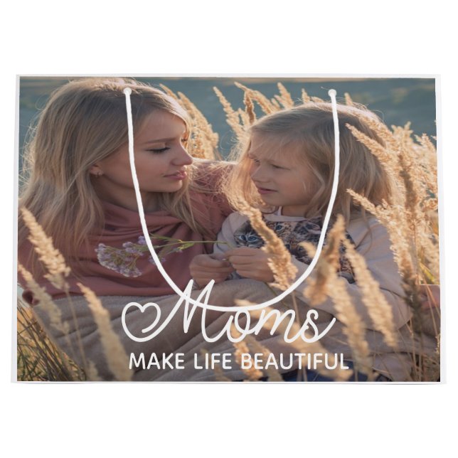 Sacola Para Presentes Grande Saco De Presente Personalizado Para A Mãe (Frente)