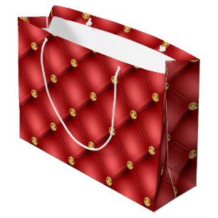 Sacola Para Presentes Grande Saco de Presente Revestido com Diamantes Vermelhos
