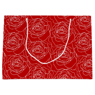 Sacola Para Presentes Grande Saco de Presente Rosa Vermelha (Grande)