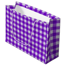 Sacola Para Presentes Grande Saco de Presente Roxo Xadrez Escocês Elegante Ging