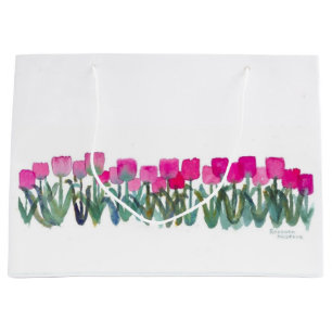 Sacola Para Presentes Grande Saco de Presente Tulipa Rosa