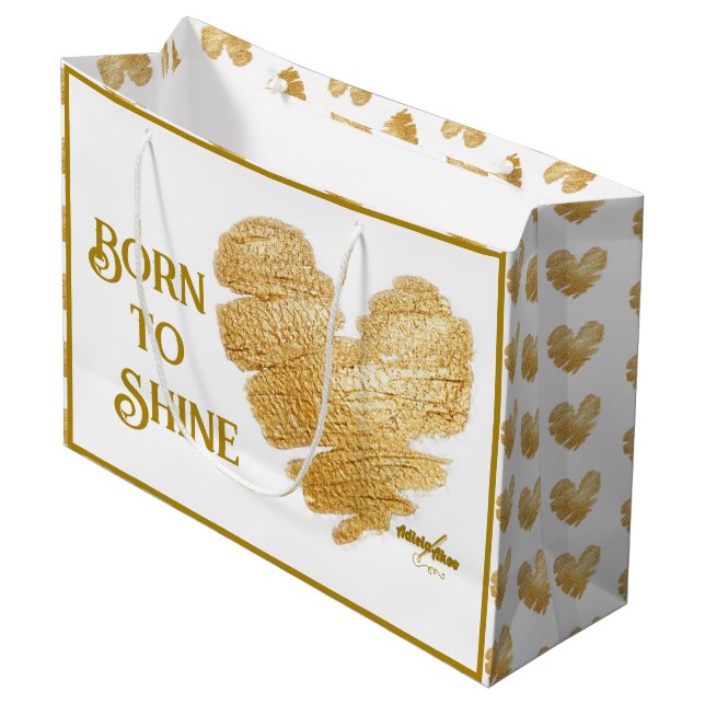 Sacola Para Presentes Grande Saco de Presentes Born to Shine (Frente inclinada)