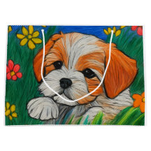 Saco de presentes de crayon Shihtzu