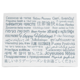 Sacola Para Presentes Grande Saco de presentes multilíngue "Feliz feriado"