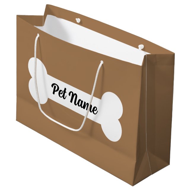 Sacola Para Presentes Grande Saco de presentes personalizado com osso de cão gr (Frente inclinada)