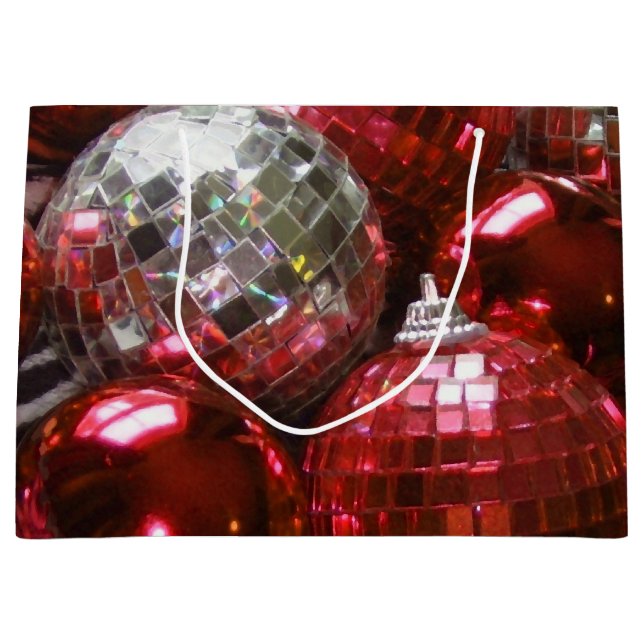 Sacola Para Presentes Grande Saco de presentes Red Baubles (Frente)