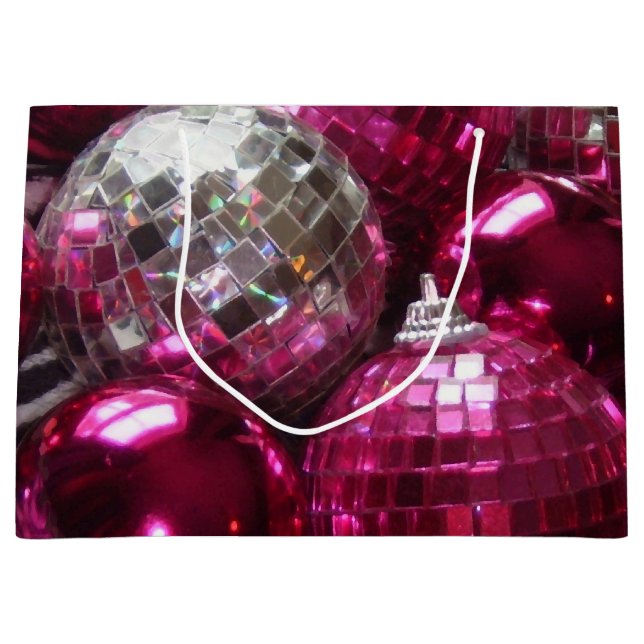 Sacola Para Presentes Grande Saco de presentes Rosa Baubles (Frente)
