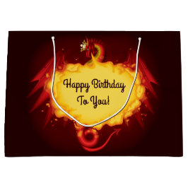 Sacola Para Presentes Grande Saco de respiração do presente do dragão do fogo