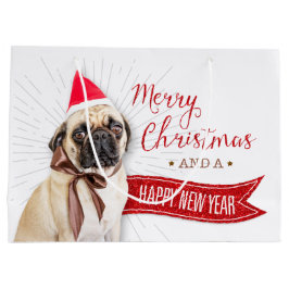 Sacola Para Presentes Grande Saco do papel de embrulho do Pug