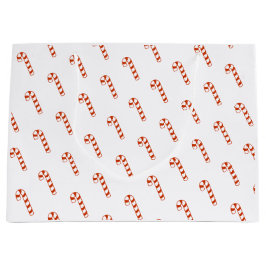 Sacola Para Presentes Grande Saco do Presente - Canas Doces Vermelhas e Brancas