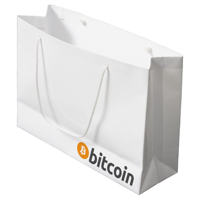 Sacola Para Presentes Grande Saco do presente de Bitcoin BTC (Frente inclinada)