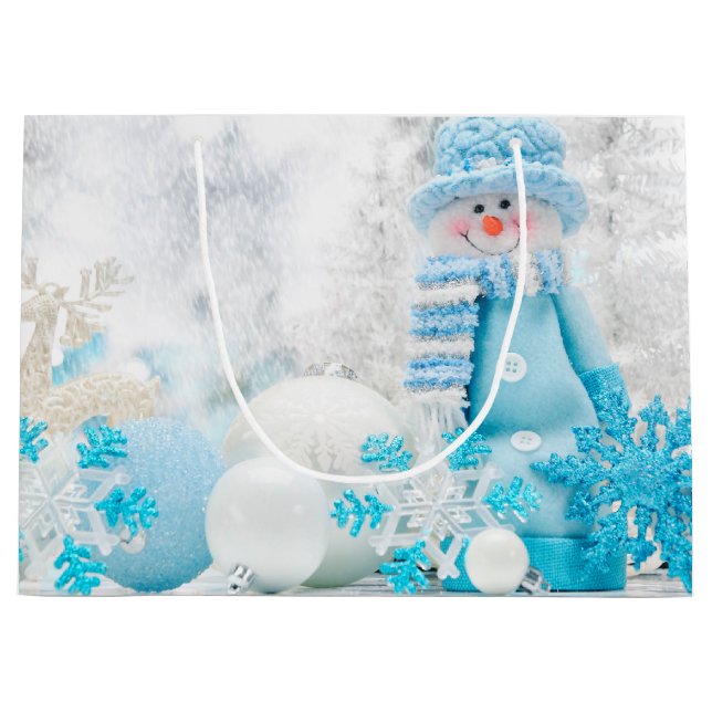 Sacola Para Presentes Grande Saco do presente de feriados do Natal do inverno (Frente)