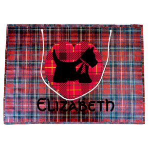 Sacola Para Presentes Grande Saco do presente de Scotty do coração do Tartan