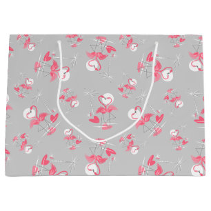 Sacola Para Presentes Grande Saco do presente do amor do flamingo multi grande