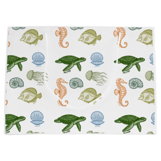 Sacola Para Presentes Grande Saco do Presente Marítimo (Frente)