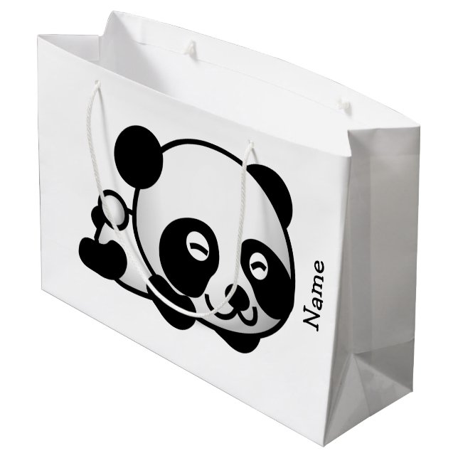 Sacola Para Presentes Grande Saco do presente. Panda. (Verso inclinado)