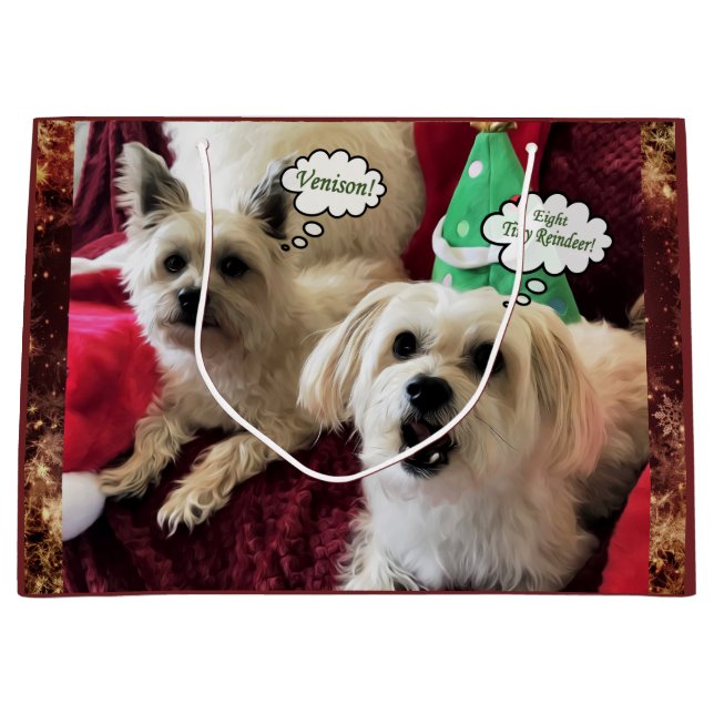 Sacola Para Presentes Grande Saco engraçado do presente do Natal do feriado do (Frente)