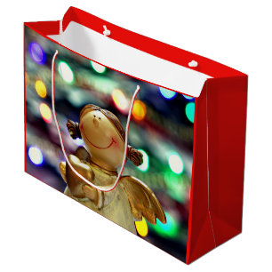 Sacola Para Presentes Grande Saco festivo do presente do anjo do Natal
