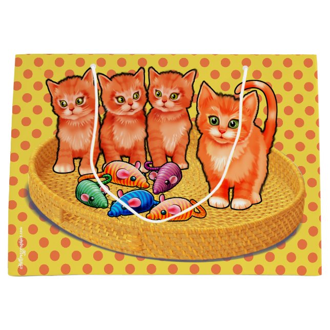 Sacola Para Presentes Grande Saco para presentes com gatinhos bonitos design de (Frente)