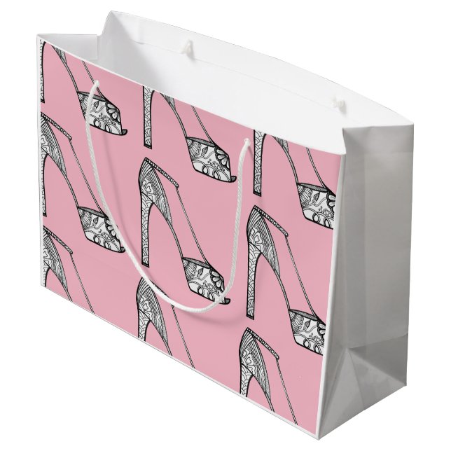 Sacola Para Presentes Grande Saco Peeptoe do presente da bomba da plataforma (Verso inclinado)