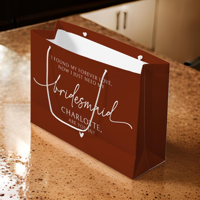 Sacola Para Presentes Grande Saco Personalizado para Festa de Damas de Honra –  (custom bridal shower favor, best bridesmaid gift, thoughtful bridal party gift, wedding squad bag)