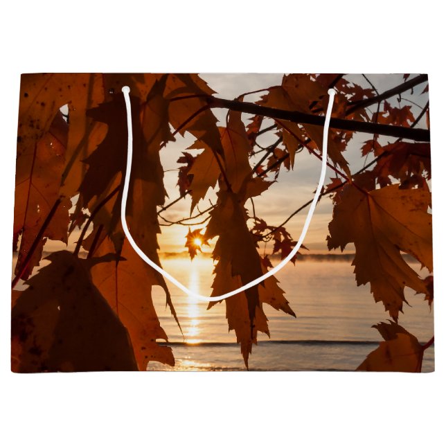 Sacola Para Presentes Grande saco presente folhas de ácer (Frente)