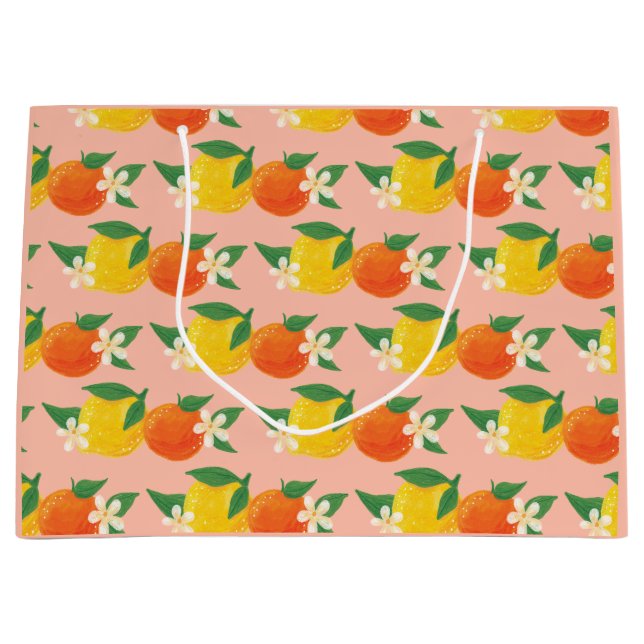Sacola Para Presentes Grande Sacolinha de Presente de Citrino Doce (Frente)