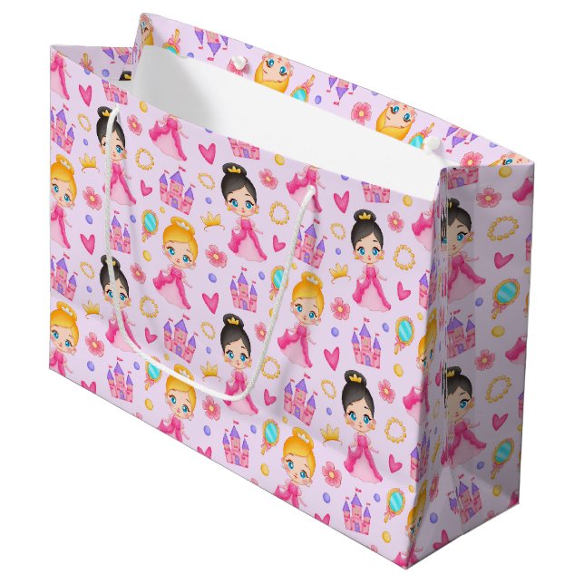 Sacola Para Presentes Grande Sacolinha de Presente Princesinha (Frente inclinada)