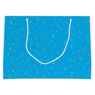 Sacola Para Presentes Grande Sacos de Presente - Azul com Pontos de Ouro