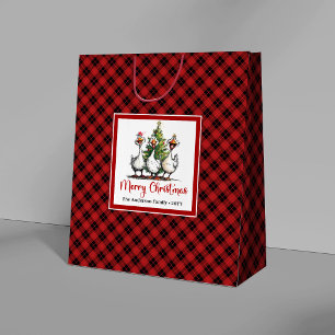 Sacola Para Presentes Grande Sacos de Presente Natalinos Silvestres Gansos Engr