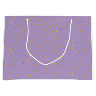 Sacola Para Presentes Grande Sacos de Presente - Roxo com Pontos de Ouro