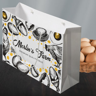 Sacola Para Presentes Grande Sacos Ilustrativos de Negócios de Carne de Frango